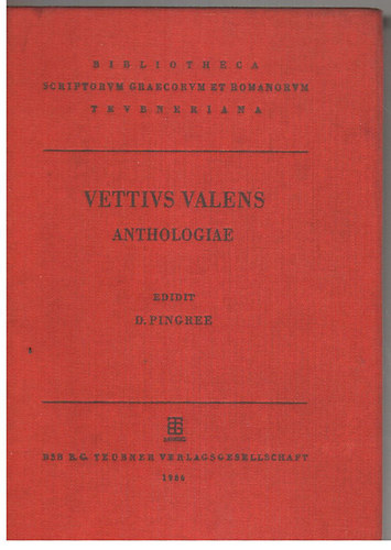 Vettivs Valens Anthologiae