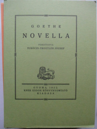 Novella (Monumenta Literarum II. sorozat, 9. sz�m)