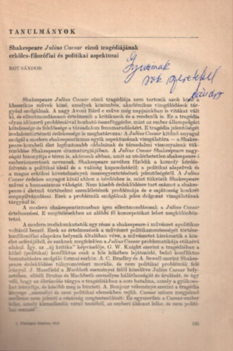 Shakespeare Julius Caesar cm tragdijnak erklcs-filozfiai s politika aspektusai - dediklt - Klnlenyomat