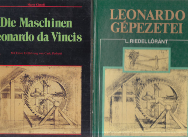 2 db. k�nyv da Vinci g�pezeteir�l (Die Maschinen Leonardo da Vincis + Leonardo g�pezetei)
