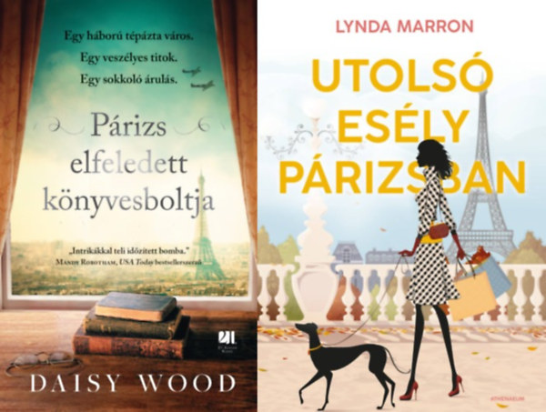 2 db P�rizsban j�tsz�d� romantikus reg�ny: Utols� es�ly P�rizsban + P�rizs elfeledett k�nyvesboltja