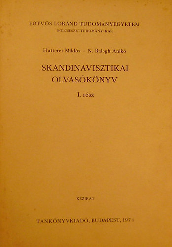 Skandinavisztikai olvasknyv I. rsz