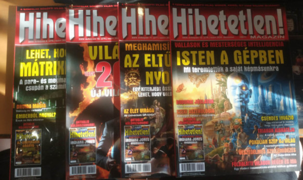 4 db Hihetetlen magazin (sz�rv�nysz�mok, adatok a term�klapon)