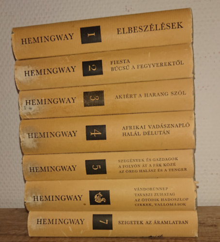Ernest Hemingway �letm�kiad�sa a Helikon Kiad� gondoz�s�ban 1-7. (A k�tetek tartalma a le�r�sban olvashat�)