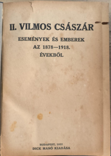 Esemnyek s emberek az 1878-1918. vekbl