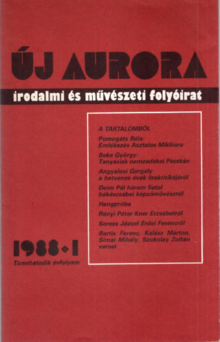 j Aurora - Irodalmi s mvszeti folyirat 1988/1