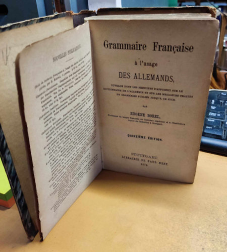 Grammaire Francaise  l'usage des Allemands (Francia nyelvtan nmeteknek)