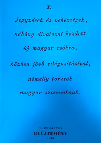 Jegyz�sek �s neh�zs�gek, n�h�ny divatozni kezdett �j magyar sz�kra...(reprint)