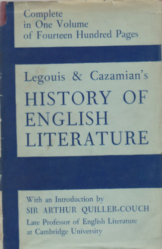 Legouis & Cazamian's - History of English Literature