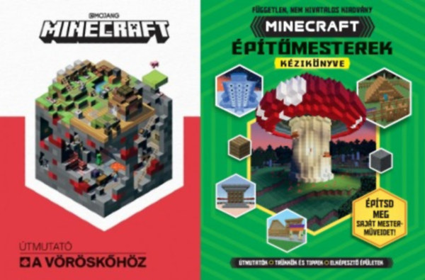 2 db Minecraft ktet: Minecraft - Vrsk kziknyv + Minecraft ptmesterek kziknyve