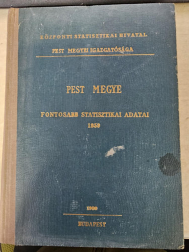 Pest megye fontosabb statisztikai adatai 1959