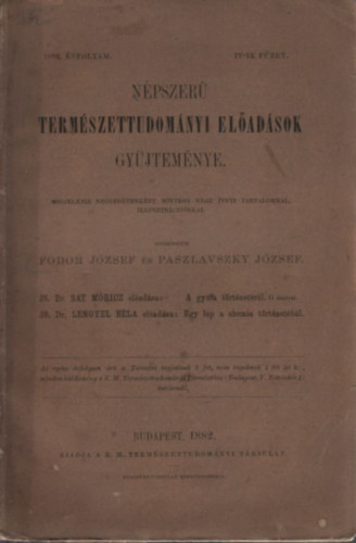 N�pszer� term�szettudom�nyi el�ad�sok gy�jtem�nye (1882. �vfolyam, IV. f�zet)