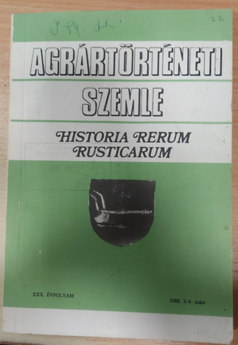 Agrrtrtneti Szemle XXX. vf. 1988. 3-4. szm