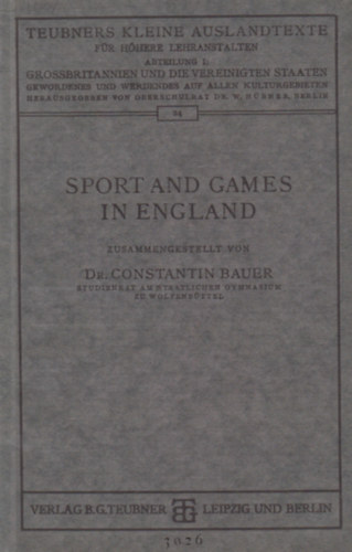 Sport and Games in England