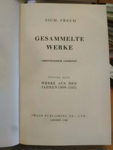 Gesammelte Werke V - F�nfter Band - Werke aus den jahren 1904-1905