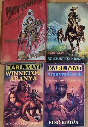 Karl May - 4db Karl May regny - Winnetou, Az Ezst-t kincse, Winnetou aranya, Aranyvadszok