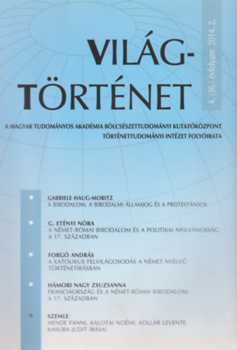 Vilgtrtnet 4. (36.) vfolyam 2014. 1-4.