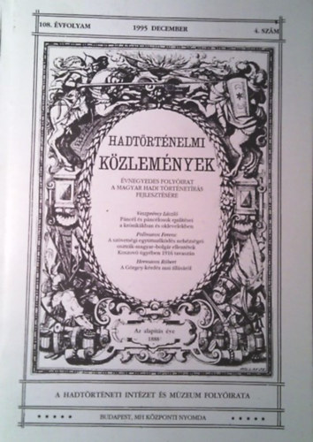 Hadtrtnelmi kzlemnyek 108. vf. 1995. december 4. szm