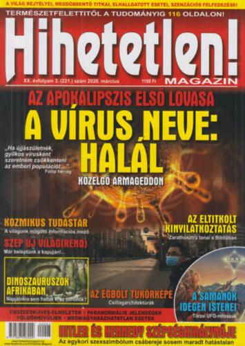 Hihetetlen! magazin XX. �vfolyam 3. (221.) sz�m 2020. m�rcius