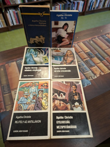 Agatha Christie - 6 db-os Agatha Christie KÖNYVMENTŐ AJÁNLAT: No.16., Holttest a könyvtárszobában, Rejtély az Antillákon, Gyilkosság Mezopotámiában, Bűbájos gyilkosok, Hétvégi gyilkosság