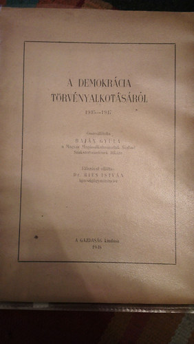 A demokrcia trvnyalkotsrl 1945-1947