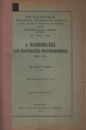 A Habsburg-hz els rintkezsei Magyarorszggal 1269-1274