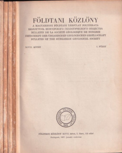Fldtani Kzlny 1967/1-4. (Teljes vfolyam)