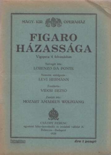 Figaro hzassga (Magyar Kirlyi Operahz)