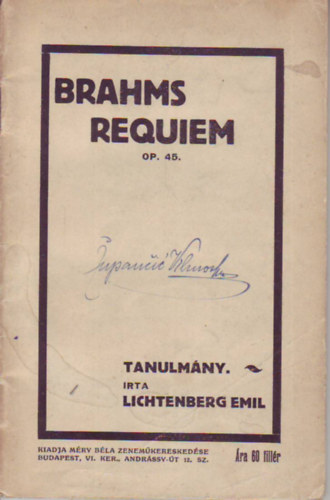 Brahms Requiem op.45.- tanulmny