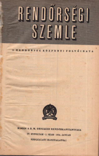 Rendrsgi Szemle 1956. vfolyam 1-10. szm ( Janurtl - oktberig , egybektve )