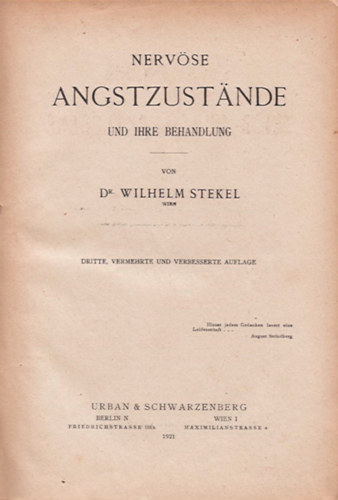 Nervse Angstzustnde und ihre Behandlung