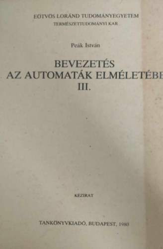 Bevezets az automatk elmletbe II.