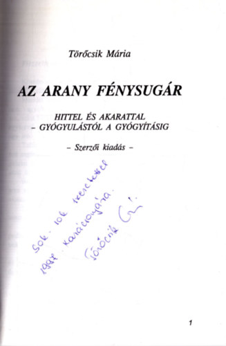 Az arany fnysugr (dediklt)