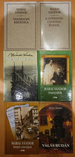 6 ktet Mrai Sndortl: Aranyidk, Kitpett noteszlapok, Vls Budn, Szabaduls, Vasrnappi krnika, A gyertyk csonkig gnek