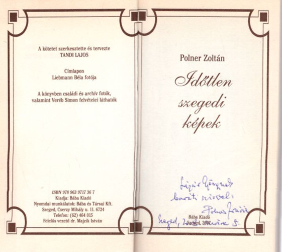 Idtlen szegedi kpek - dediklt