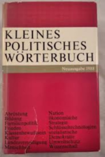 Kleines politisches Wörterbuch ("Kis politikai szótár" német nyelven)