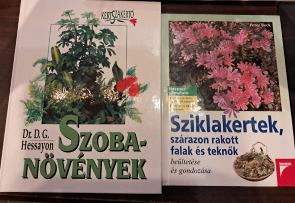 2 db kertszeti KNYVMENT AJNLAT: Szobanvnyek +Sziklakertek, szrazon rakott falak s teknk