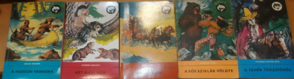Grey Owl , Hossz Toll, Thomas Mayne Reid, Louis Vaczek Bret Harte (Szrke Bagoly) - 5 db Delfin regnyek: A fehr trzsfnk + A Hudson vndora + A ss sziklk vlgye + Aranysk + Kt kicsi hd