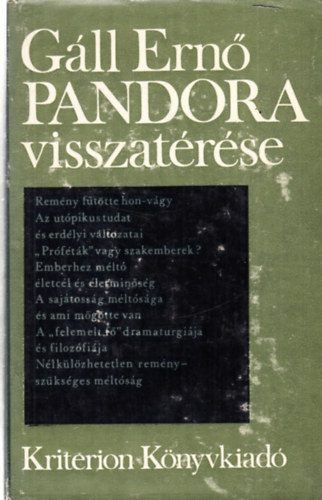 Pandora visszatrse-A remnyrl, a mltsgrl - dediklt