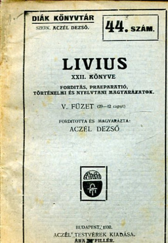 Livius XXII. knyve - Dik knyvtr 44. szm