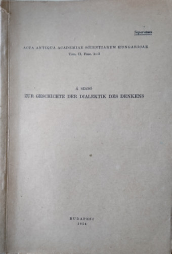Zur Geschichte der Dialektik des Denkens