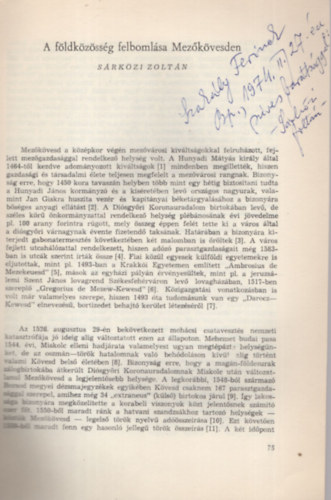 A f�ldk�z�ss�g felboml�sa Mez�k�vesden - Dedik�lt -  K�l�nlenyomat