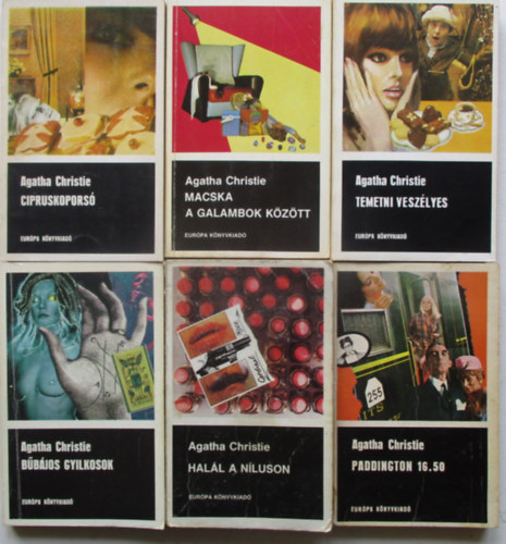 6 db Agatha krimi (Bbjos gyilkosok, Temetni veszlyes, Cipruskopors, Hall a nyluson, stb..)