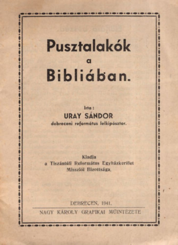 Pusztalakk a Bibliban.