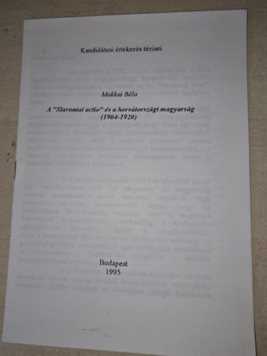 A "Slavoniai actio" s a horvtorszgi magyarsg (1904-1920)