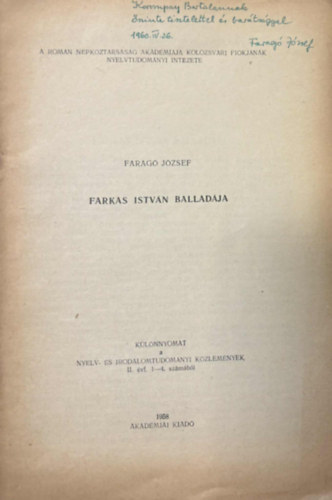 Farkas Istvn balladja - Klnlenyomat
