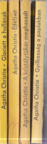 4 db. Agatha Christie krimi: �jf�lt�jt + A krist�lyt�k�r meghasadt + Gyilkoss�g a paplakban + Gloriett a hull�nak
