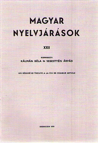 Magyar nyelvjrsok XXII.