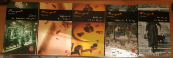 5 db Maigret, francia: Maigret et le tueur; Maigret  l'cole; Maigret  Vichy; La Folle de Maigret; L'Amie de Madame Maigret