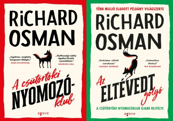 Richard Osman - 2 db a A csütörtöki nyomozóklub sorozatból: A csütörtöki nyomozóklub + Az eltévedt golyó (A csütörtöki nyomozóklub 1., 3. rész)
